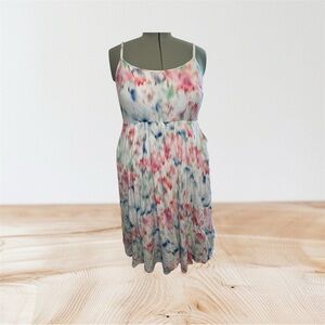 Torrid Spaghetti Strap Sundress Sz 1X White Pink Blue Pockets Fairycore